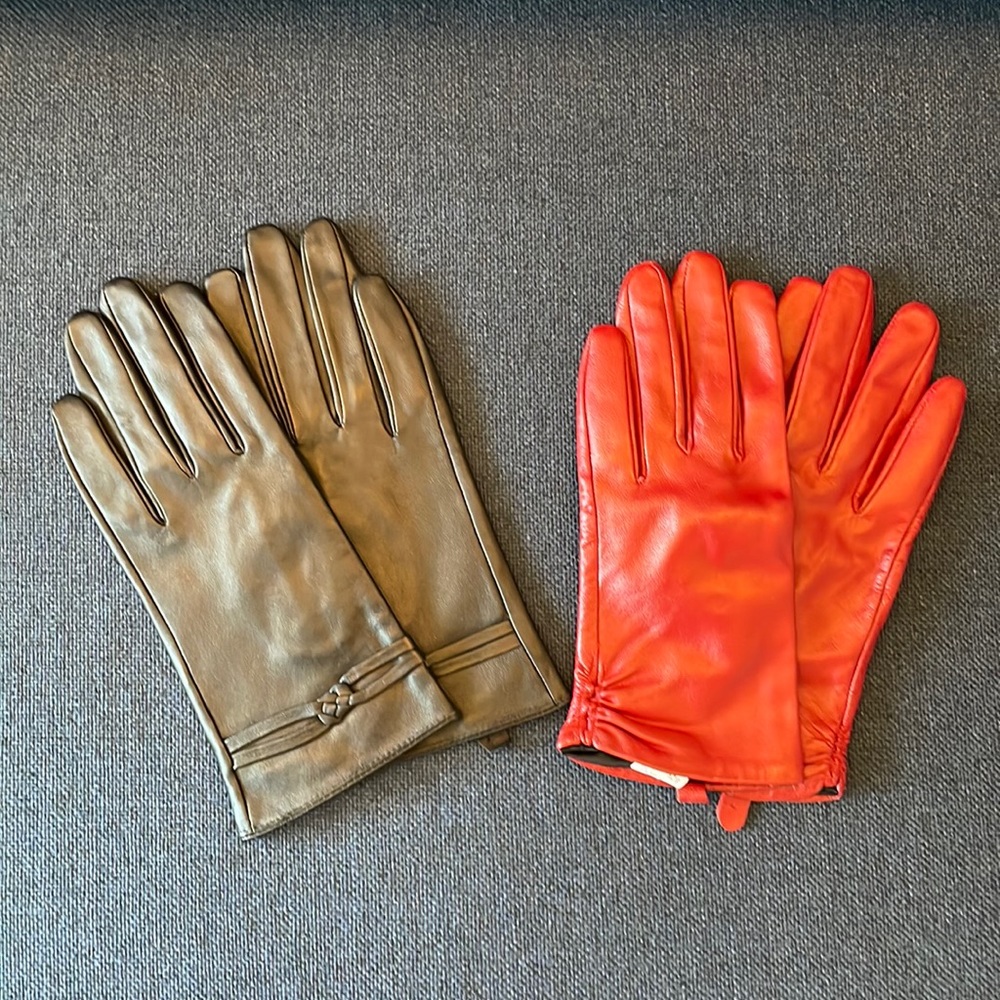 Bundle of 2 Pairs of Pakistani Leather Gloves